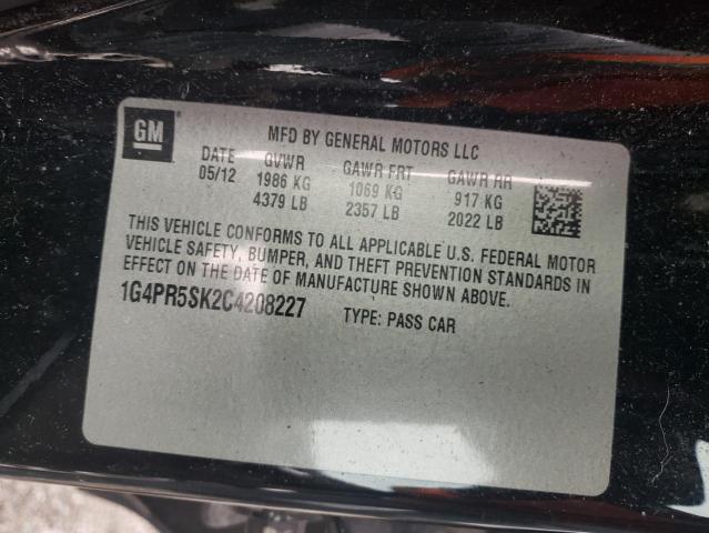 Photo 10 from auction – 2012 BUICK VERANO CON with VIN 1G4PR5SK2C4208227