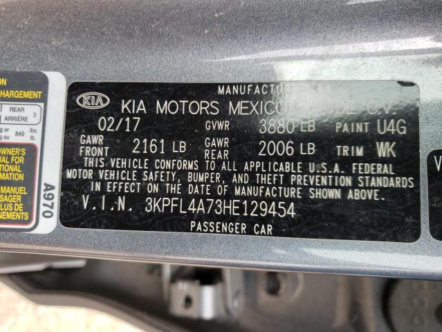 Photo 10 from auction – 2017 KIA FORTE LX with VIN 3KPFL4A73HE129454
