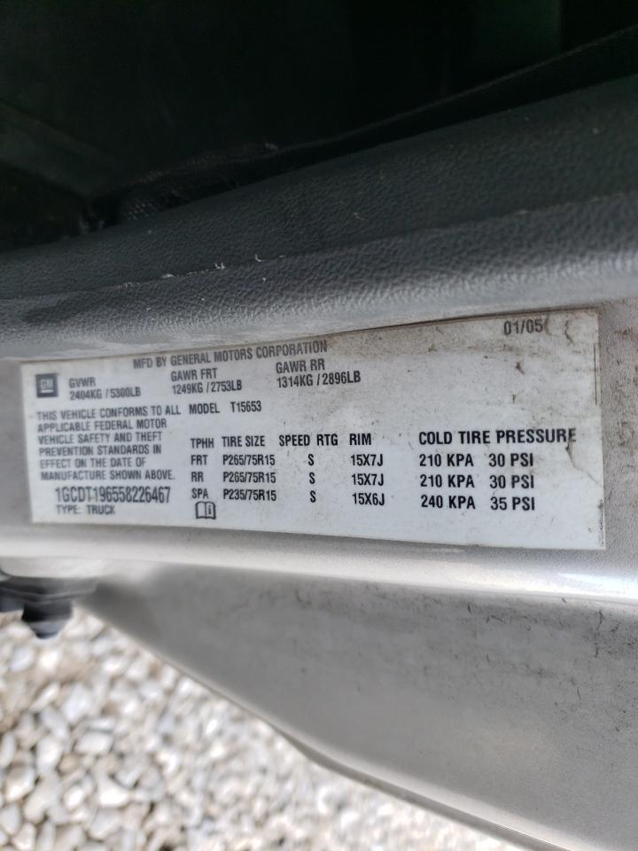 Photo 10 from auction – 2005 CHEVROLET COLORADO with VIN 1GCDT196558226467