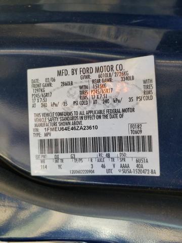 Photo 10 from auction – 2006 FORD EXPLORER E with VIN 1FMEU64E46ZA23610
