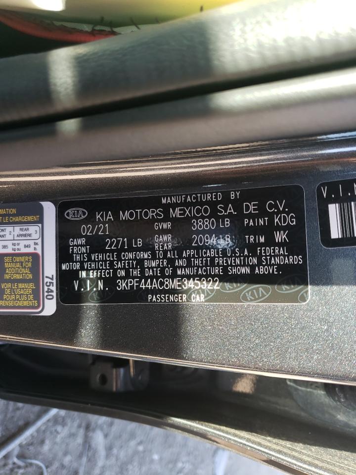 Photo 10 from auction – 2021 KIA FORTE GT with VIN 3KPF44AC8ME345322