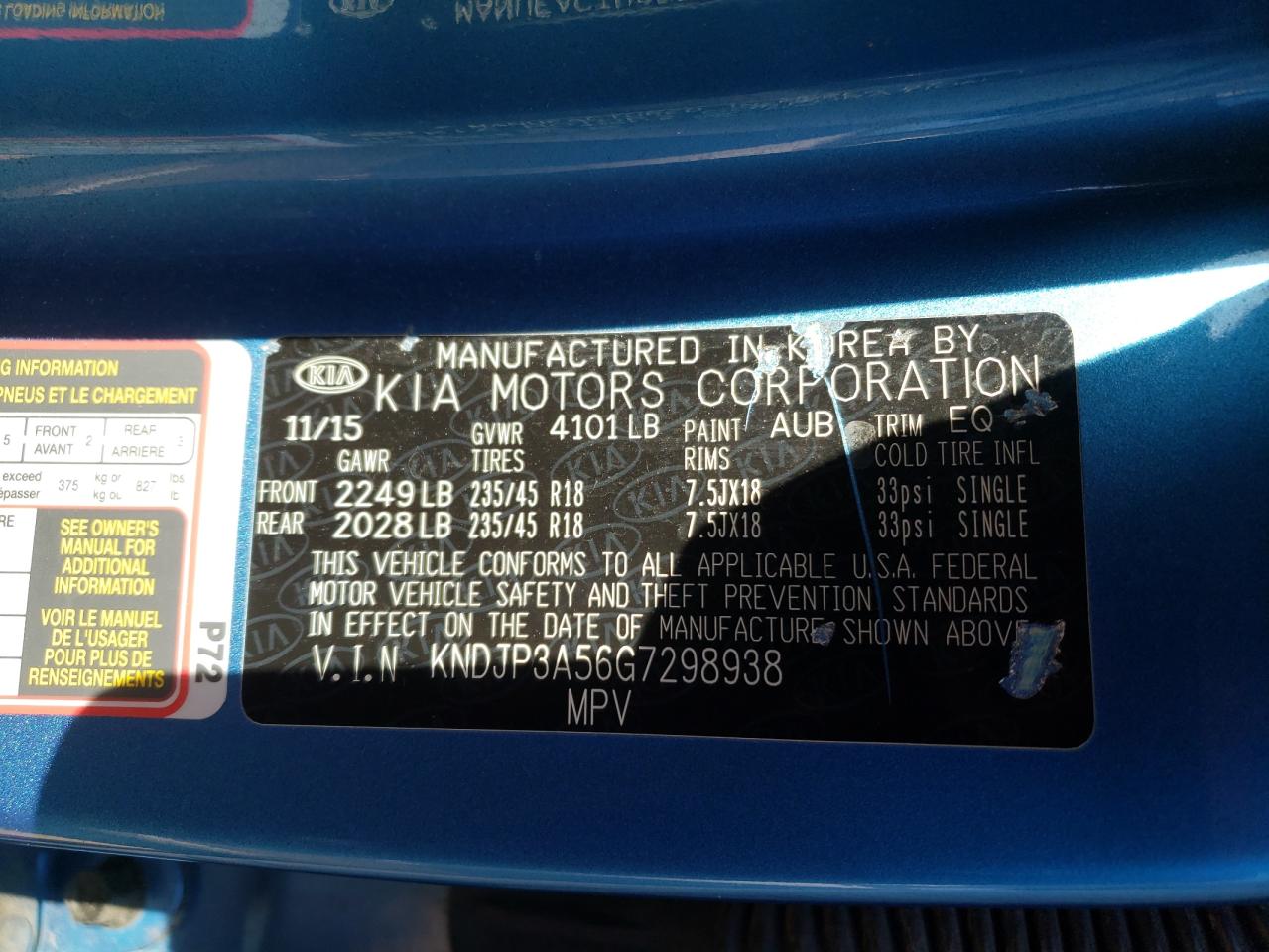 Photo 10 from auction – 2016 KIA SOUL + with VIN KNDJP3A56G7298938