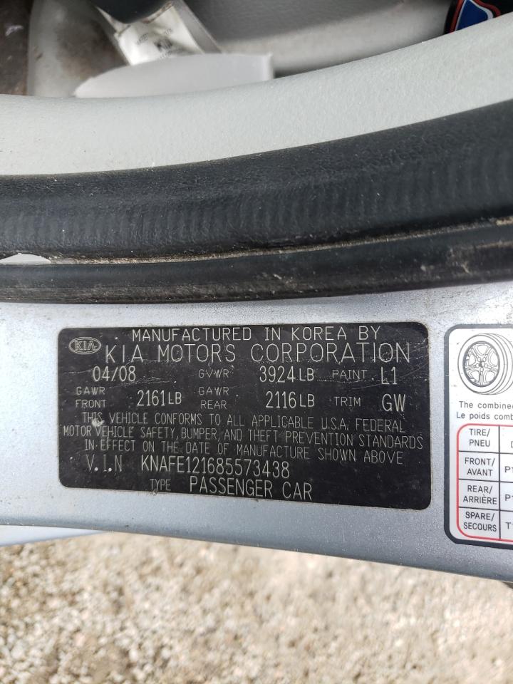 Photo 10 from auction – 2008 KIA SPECTRA EX with VIN KNAFE121685573438
