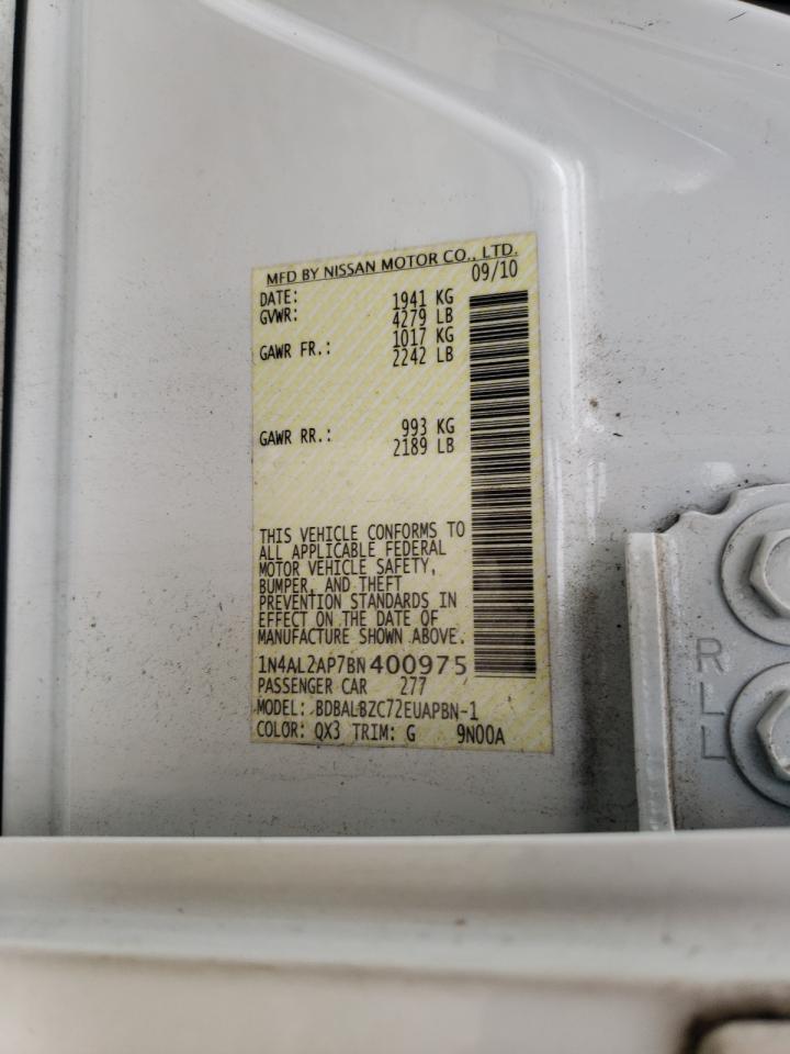 Photo 10 from auction – 2011 NISSAN ALTIMA BAS with VIN 1N4AL2AP7BN400975
