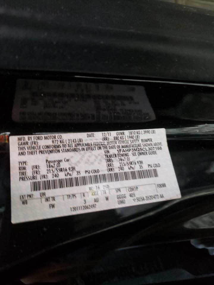 Photo 10 from auction – 2012 FORD FOCUS SEL with VIN 1FAHP3M25CL307166