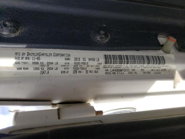 Photo 10 from auction – 2006 JEEP WRANGLER X with VIN 1J4FA39S96P737771