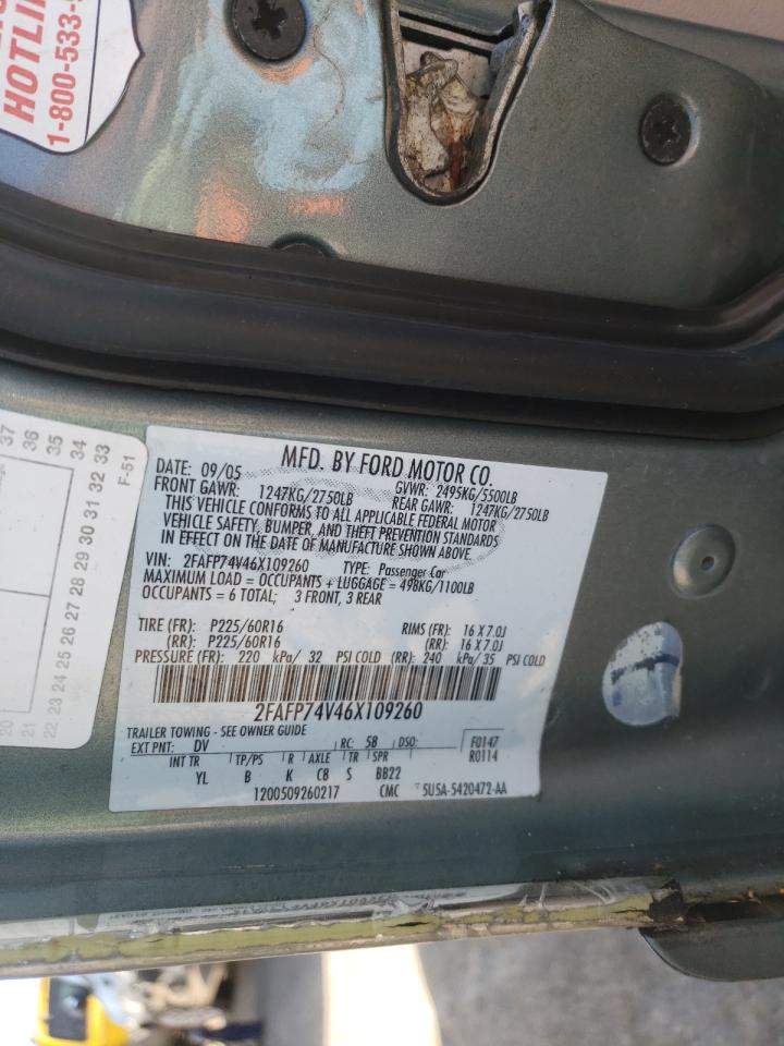 Photo 10 from auction – 2006 FORD CROWN VICT with VIN 2FAFP74V46X109260