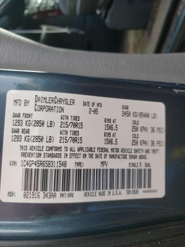 Photo 10 from auction – 2005 CHRYSLER TOWN AND C with VIN 1C4GP45R65B311548