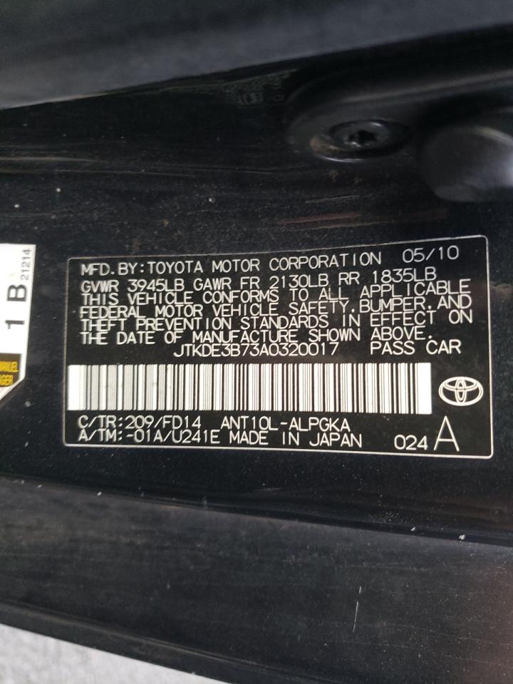 Photo 10 from auction – 2010 TOYOTA SCION TC with VIN JTKDE3B73A0320017