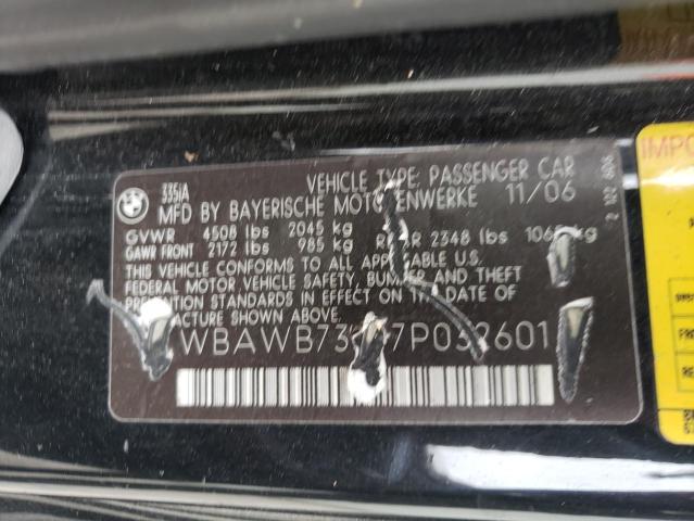 Photo 10 from auction – 2007 BMW 335 I with VIN WBAWB73547P032601