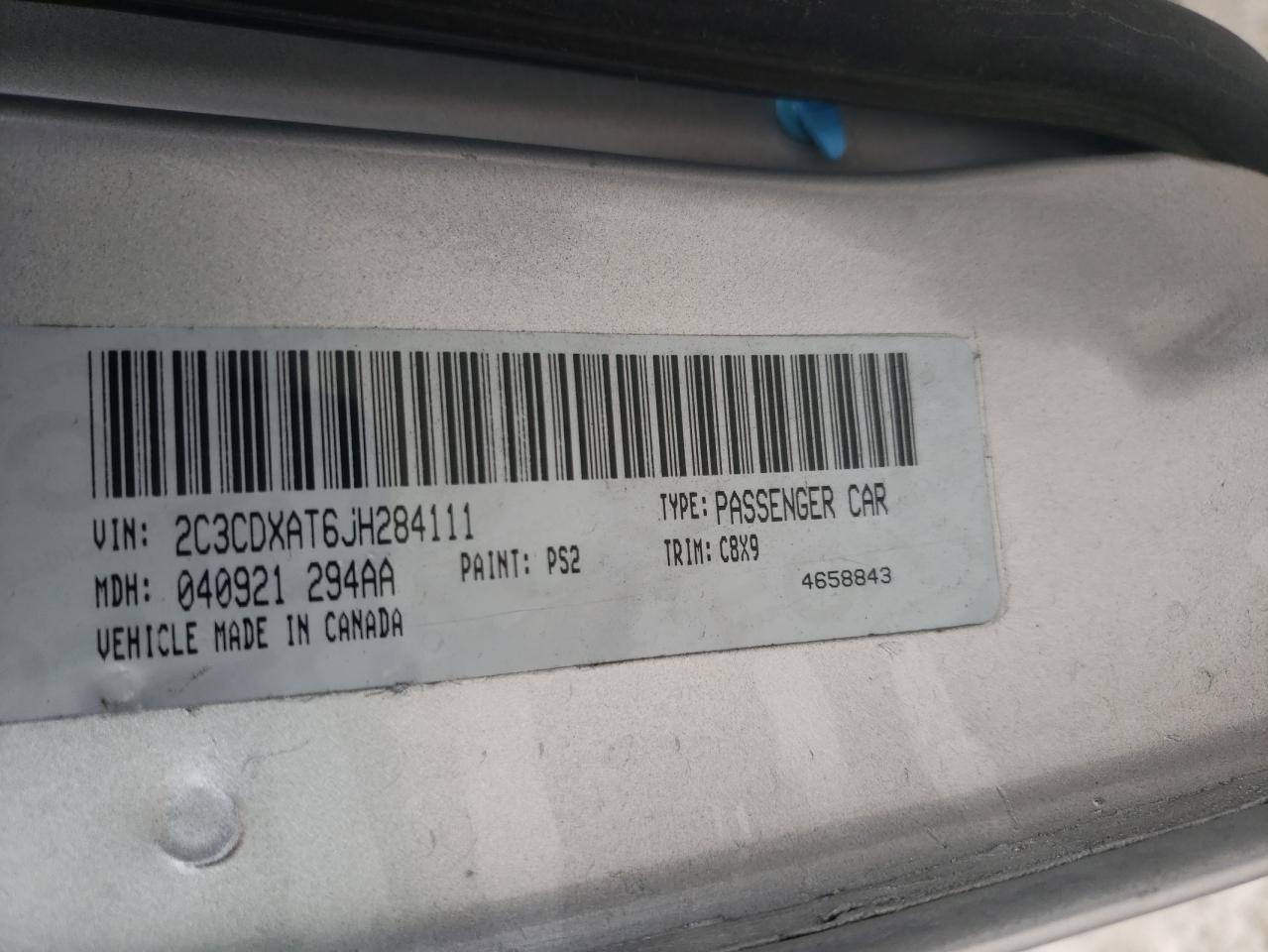 Photo 10 from auction – 2018 DODGE CHARGER PO with VIN 2C3CDXAT6JH284111