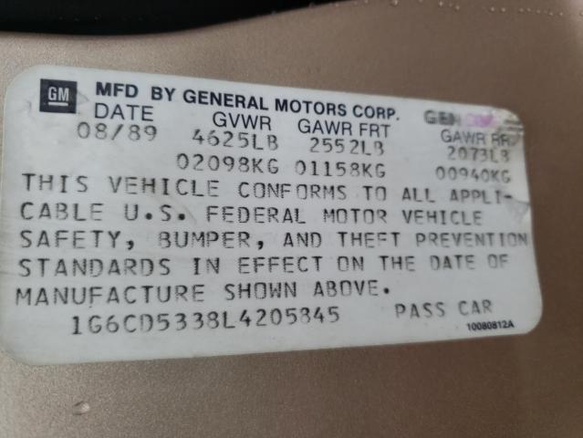 Photo 10 from auction – 1990 CADILLAC DEVILLE with VIN 1G6CD5338L4205845