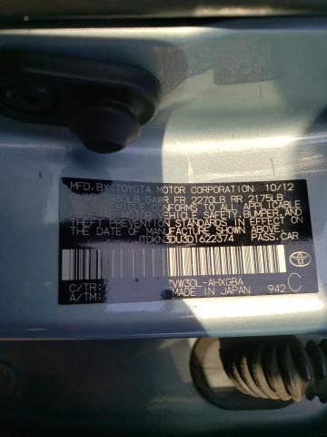 Photo 10 from auction – 2013 TOYOTA PRIUS with VIN JTDKN3DU3D1622374