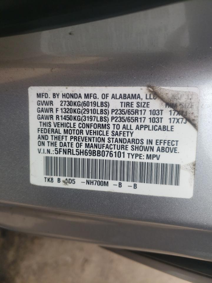 Foto 10 de la subasta – 2011 HONDA ODYSSEY EX con VIN 5FNRL5H69BB076101