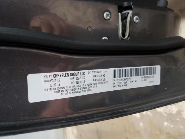 Photo 10 from auction – 2015 DODGE CHARGER SX with VIN 2C3CDXHG9FH725794