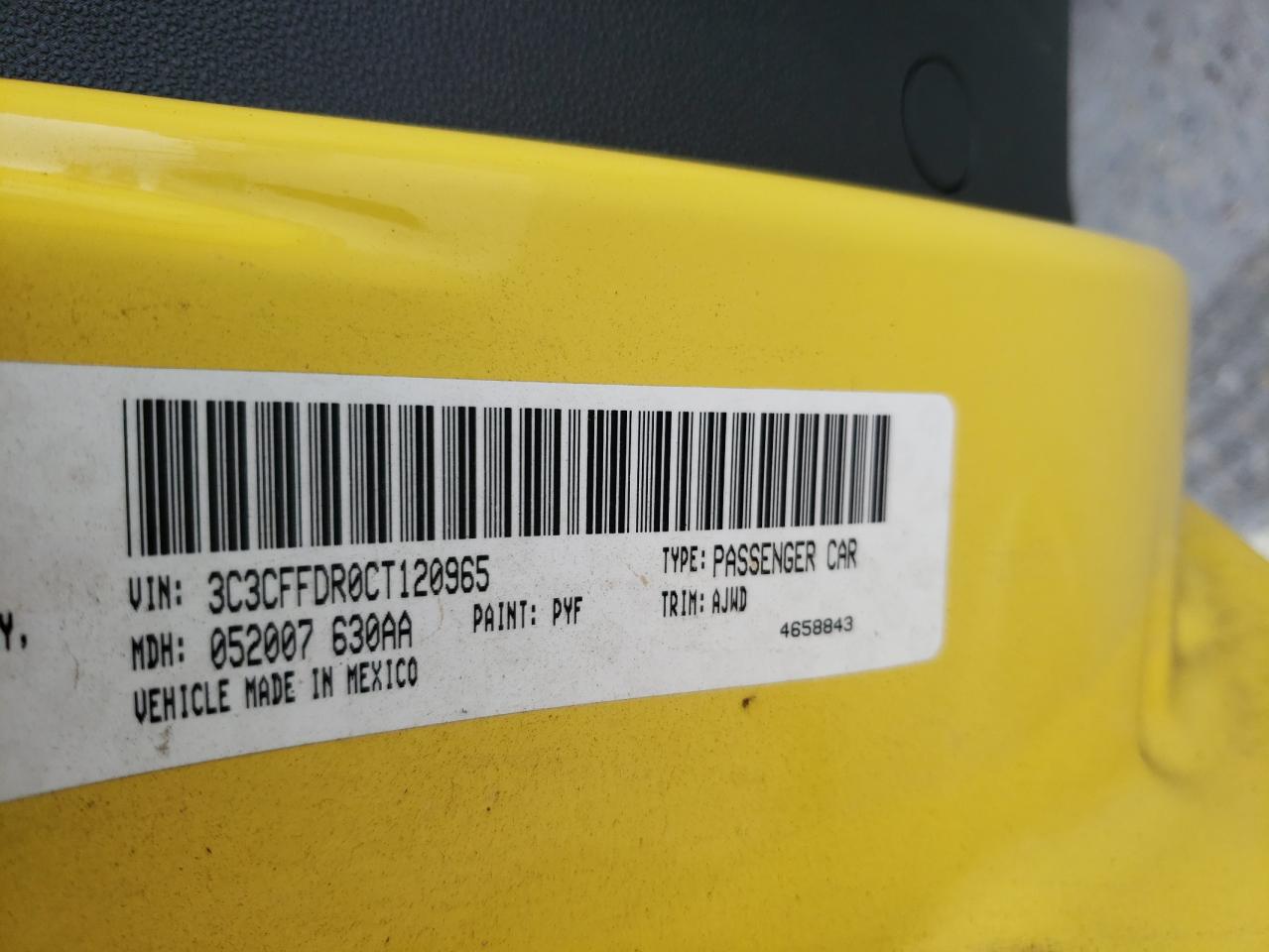 Photo 10 from auction – 2012 FIAT 500 POP with VIN 3C3CFFDR0CT120965