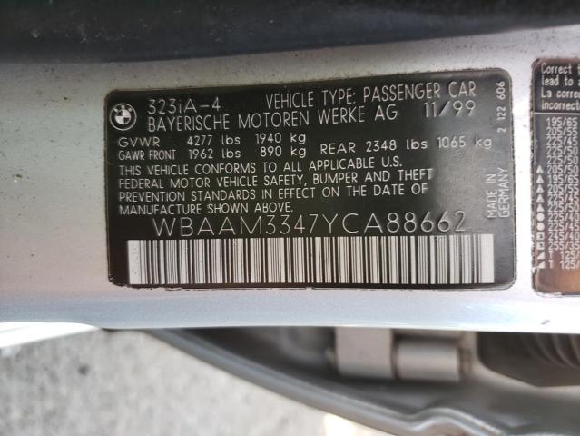 Photo 10 from auction – 2000 BMW 323 I with VIN WBAAM3347YCA88662