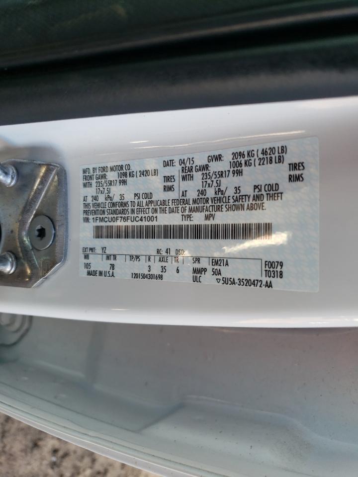 Photo 10 from auction – 2015 FORD ESCAPE S with VIN 1FMCU0F76FUC41001