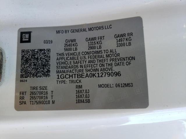 Photo 10 from auction – 2019 CHEVROLET COLORADO with VIN 1GCHTBEA0K1279096