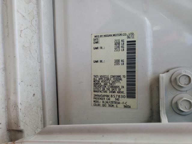Photo 10 from auction – 2011 NISSAN MAXIMA S with VIN 1N4AA5AP4BC857830