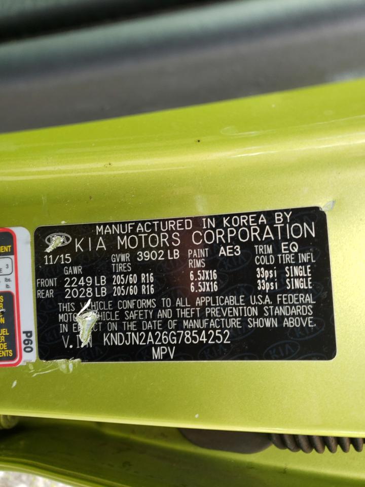 Photo 10 from auction – 2016 KIA SOUL with VIN KNDJN2A26G7854252
