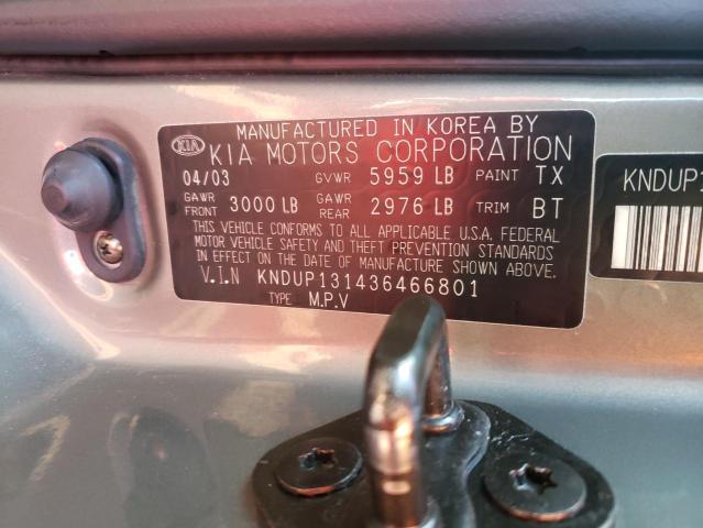 Photo 10 from auction – 2003 KIA SEDONA EX with VIN KNDUP131436466801