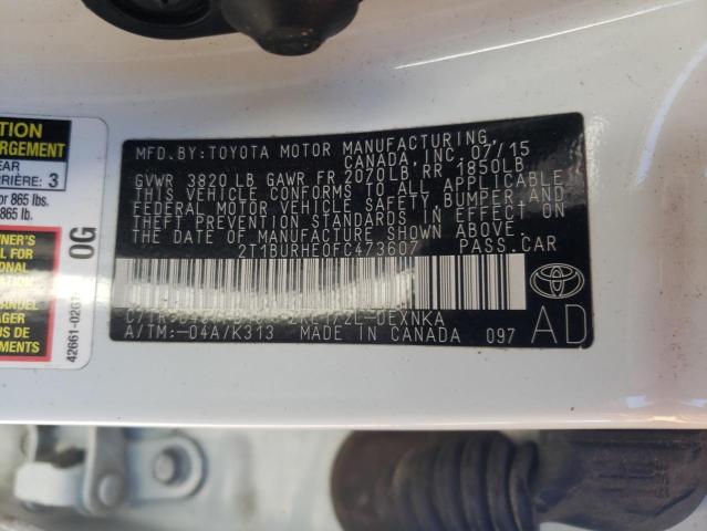 Photo 10 from auction – 2015 TOYOTA COROLLA L with VIN 2T1BURHE0FC473607
