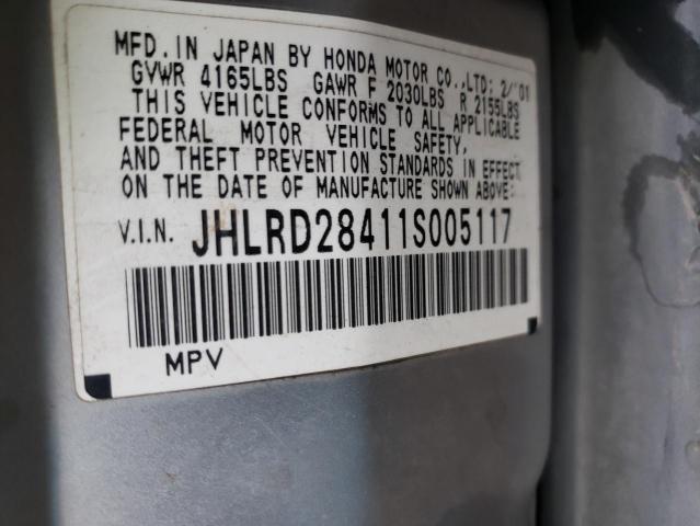 Photo 10 from auction – 2001 HONDA CR-V LX with VIN JHLRD28411S005117