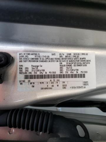 Photo 10 from auction – 2016 FORD FOCUS SE with VIN 1FADP3F23GL387410