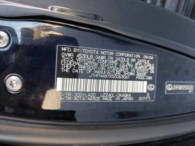 Photo 10 from auction – 2005 LEXUS SC 430 with VIN JTHFN48YX50063061