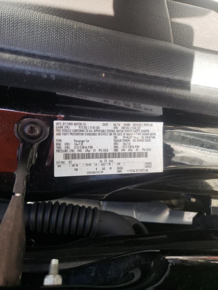 Photo 10 from auction – 2016 FORD FOCUS with VIN 1FADP3K21GL364746