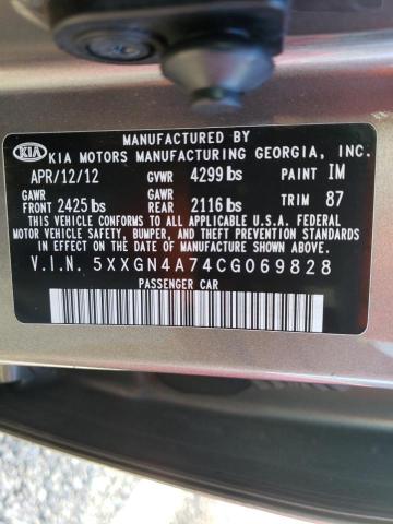 Photo 10 from auction – 2012 KIA OPTIMA EX with VIN 5XXGN4A74CG069828