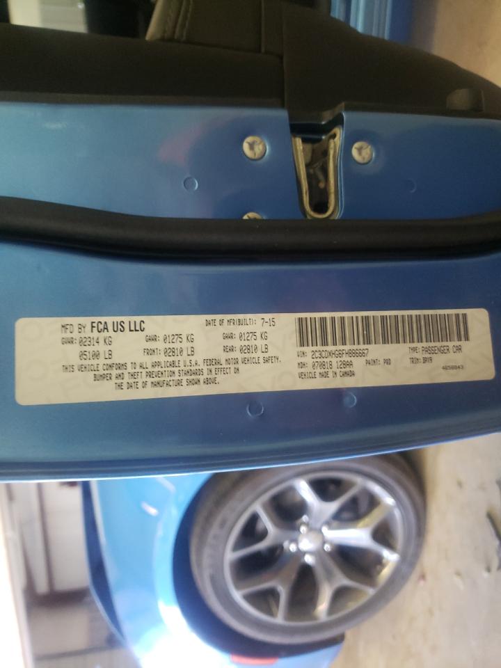 Photo 10 from auction – 2015 DODGE CHARGER SX with VIN 2C3CDXHG6FH886667