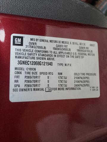 Photo 10 from auction – 2008 CHEVROLET AVALANCHE with VIN 3GNEC12068G121940