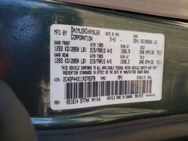 Photo 10 from auction – 2001 CHRYSLER TOWN & COU with VIN 2C4GP44311R376378