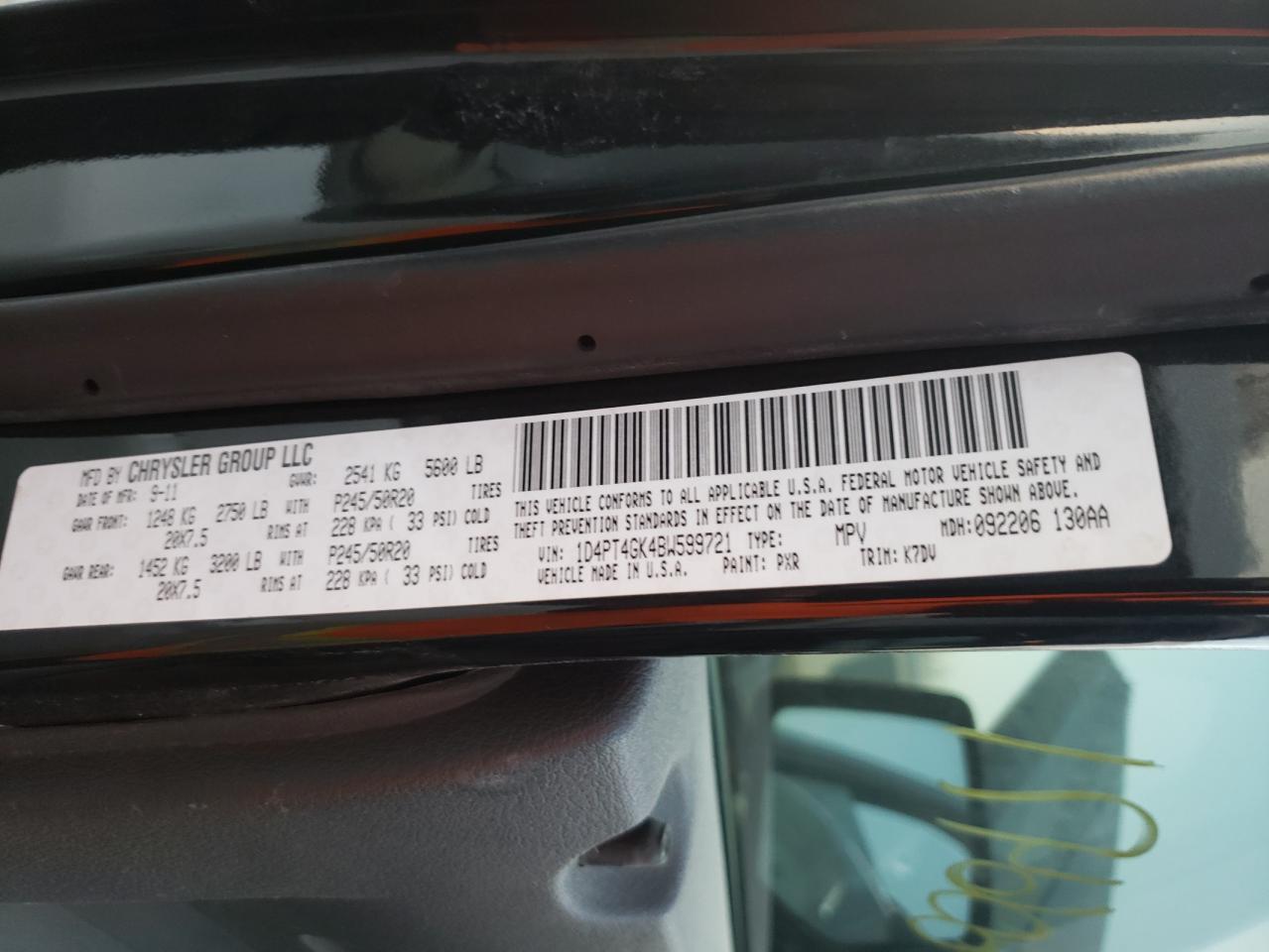 Photo 10 from auction – 2011 DODGE NITRO HEAT with VIN 1D4PT4GK4BW599721