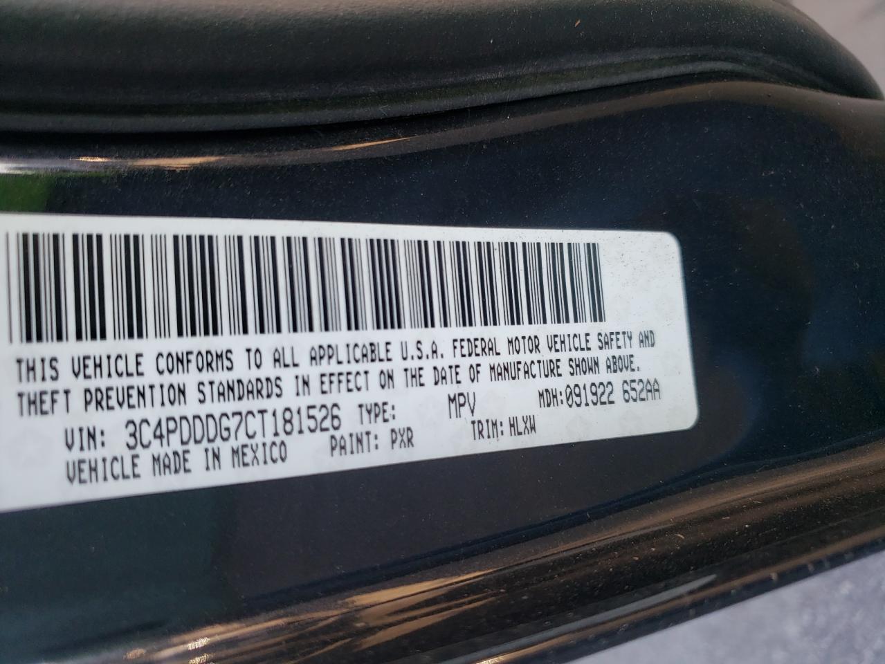 Photo 10 from auction – 2012 DODGE JOURNEY CR with VIN 3C4PDDDG7CT181526