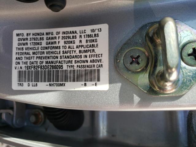 Photo 10 from auction – 2013 HONDA CIVIC EX with VIN 19XFB2F83DE286095