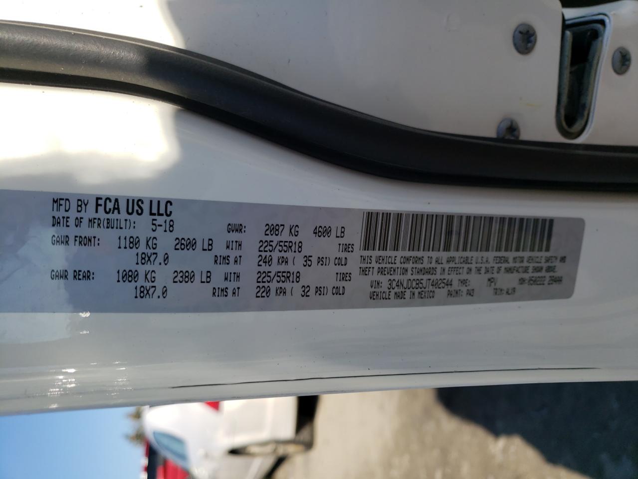Photo 10 from auction – 2018 JEEP COMPASS LI with VIN 3C4NJDCB5JT402544