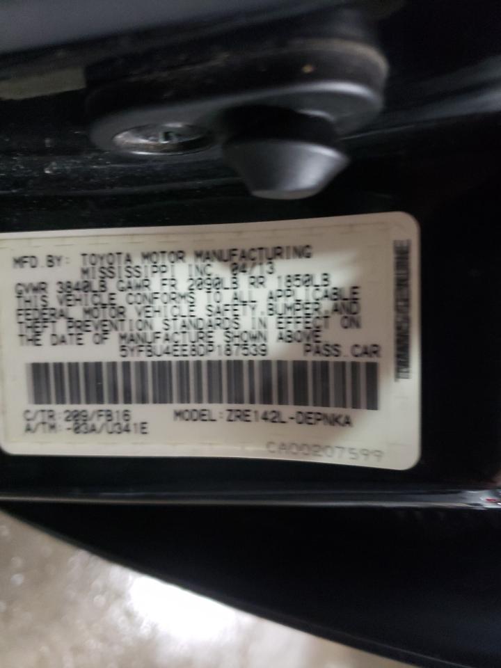 Photo 10 from auction – 2013 TOYOTA COROLLA BA with VIN 5YFBU4EE8DP187539