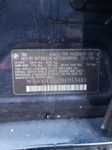 Photo 10 from auction – 2008 BMW 328 I with VIN WBAVA33508K053483