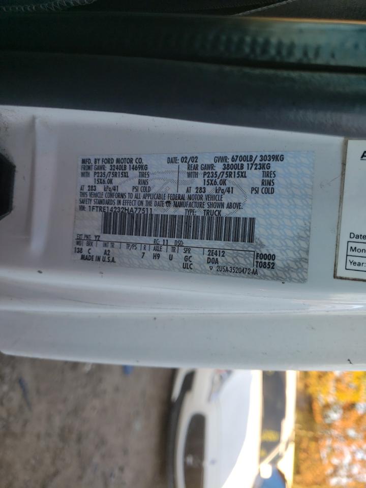 Photo 10 from auction – 2002 FORD ECONOLINE with VIN 1FTRE14232HA77511