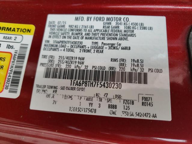 Photo 10 from auction – 2015 FORD MUSTANG with VIN 1FA6P8TH7F5430230