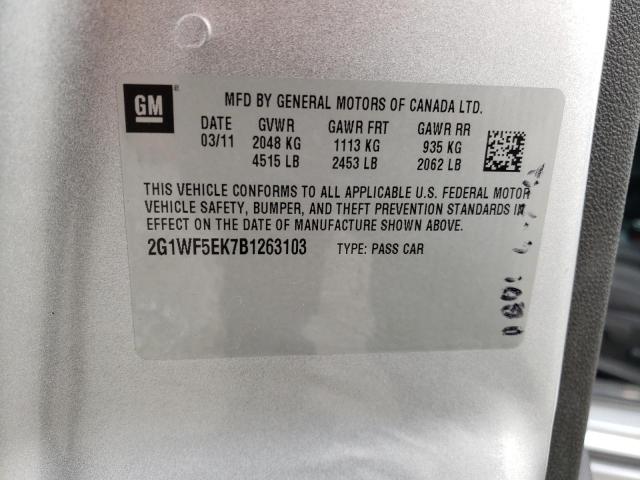 Photo 10 from auction – 2011 CHEVROLET IMPALA LS with VIN 2G1WF5EK7B1263103