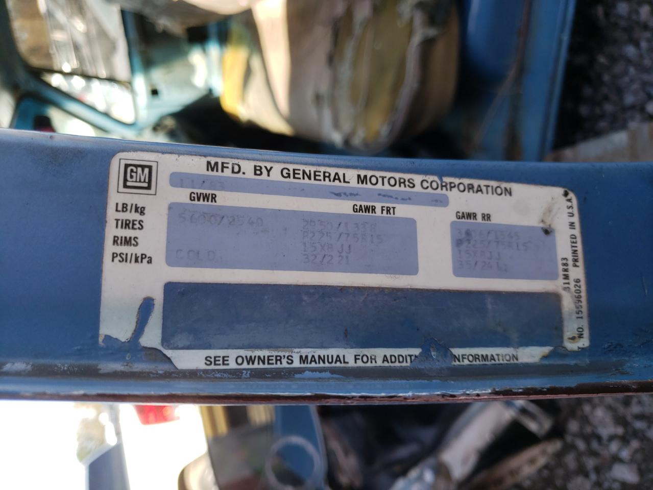 Photo 10 from auction – 1984 CHEVROLET C/K1500 with VIN 1GCDC14H6EF317736