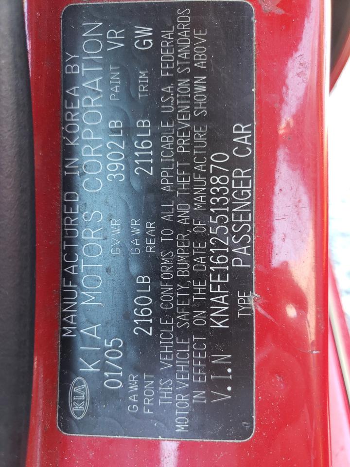 Photo 10 from auction – 2005 KIA SPECTRA5 with VIN KNAFE161255133870
