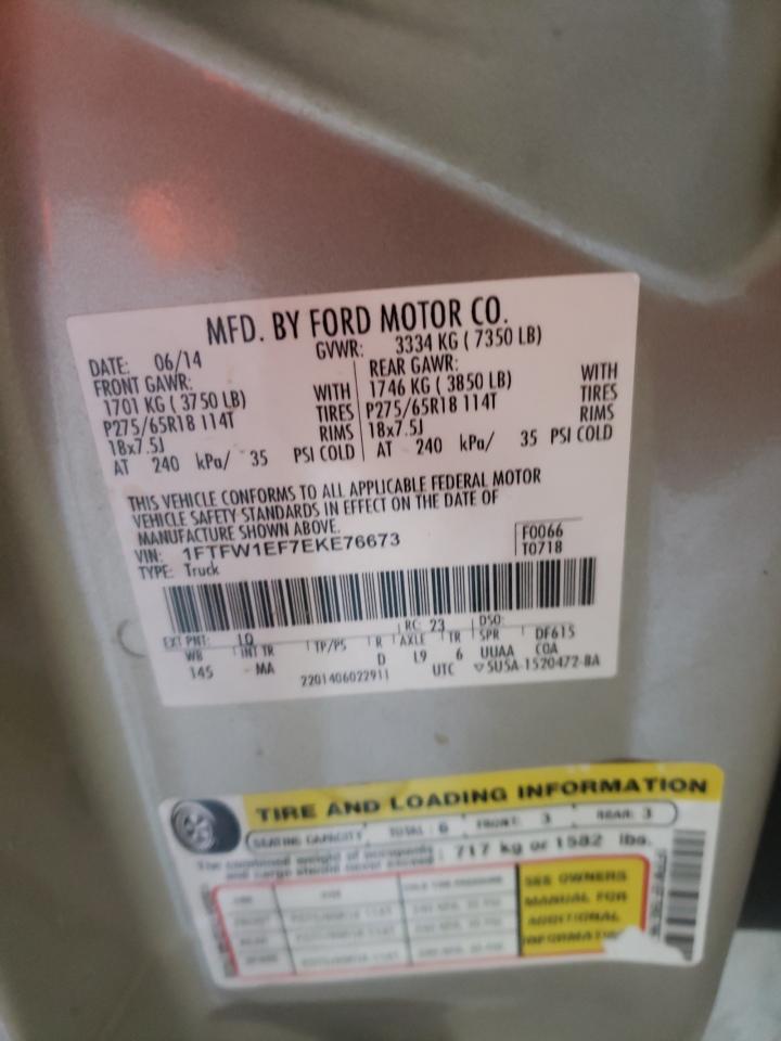 Photo 10 from auction – 2014 FORD F150 SUPER with VIN 1FTFW1EF7EKE76673
