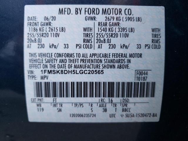 Photo 10 from auction – 2020 FORD EXPLORER X with VIN 1FMSK8DH5LGC20565