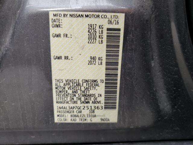 Photo 10 from auction – 2016 NISSAN ALTIMA 2.5 with VIN 1N4AL3AP7GC251363