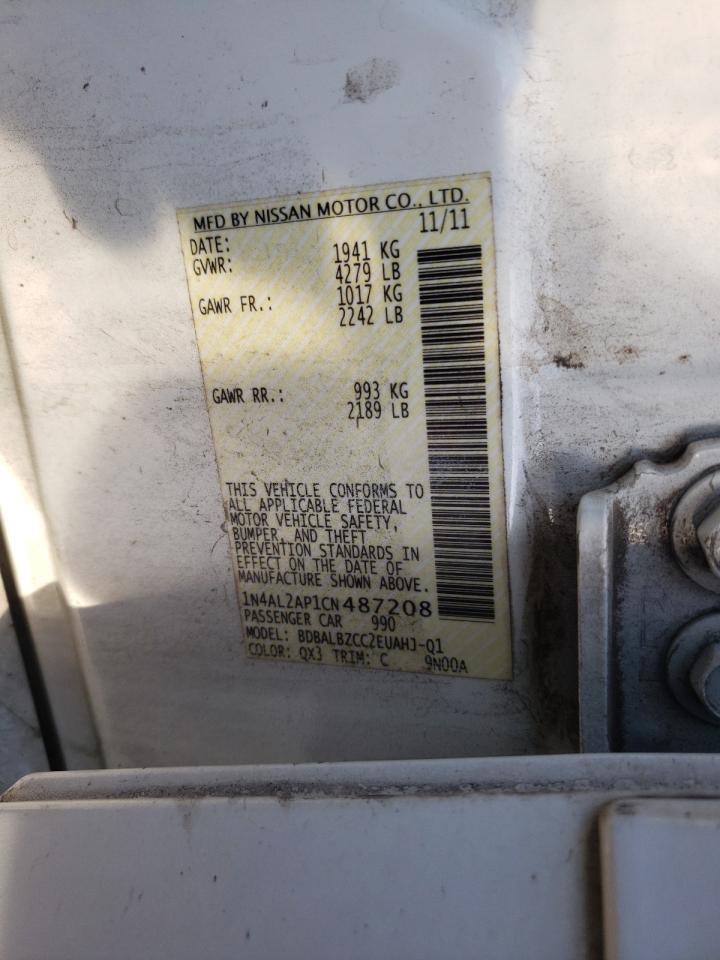 Photo 10 from auction – 2012 NISSAN ALTIMA BAS with VIN 1N4AL2AP1CN487208